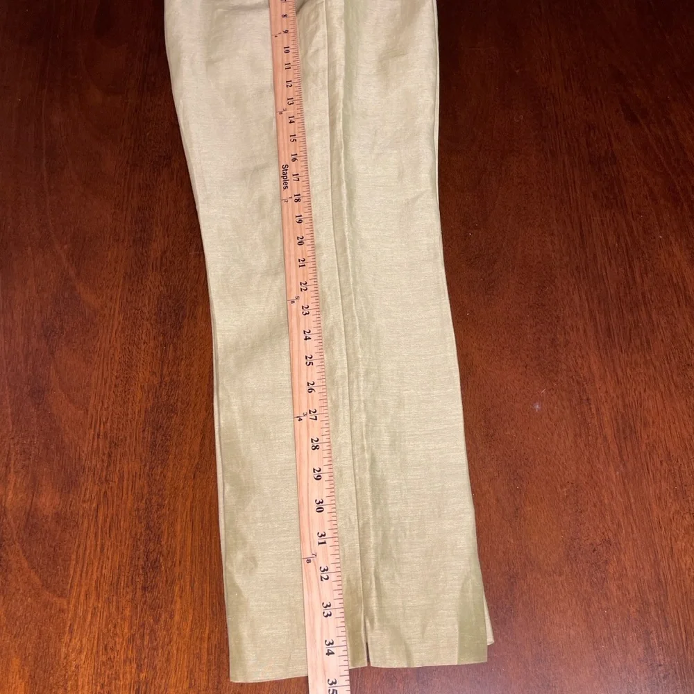 Sigrid Olsen Chartreuse Silk Linen Pantsuit Set Extra Small/4P Pristine 🌴 ✨✨ - Picture 10 of 16